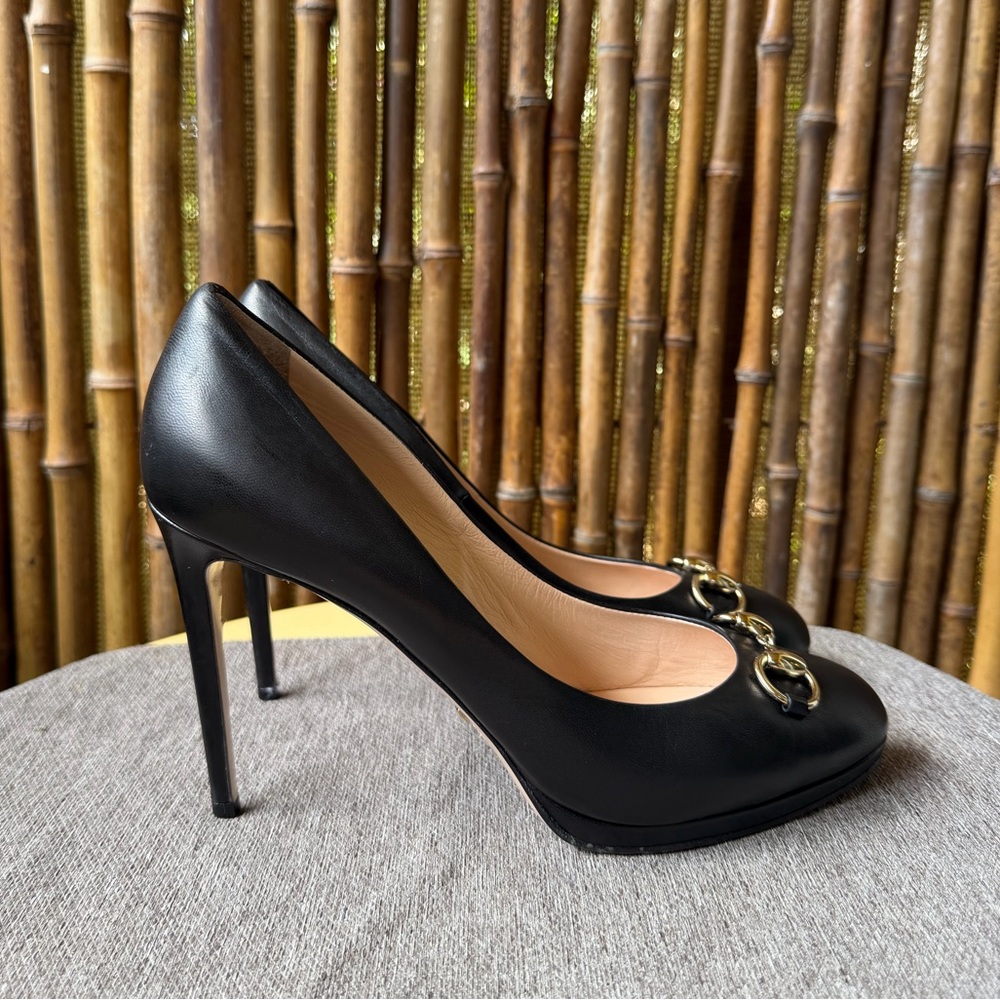 GUCCI horsebit leather heels - Picture 4 of 8